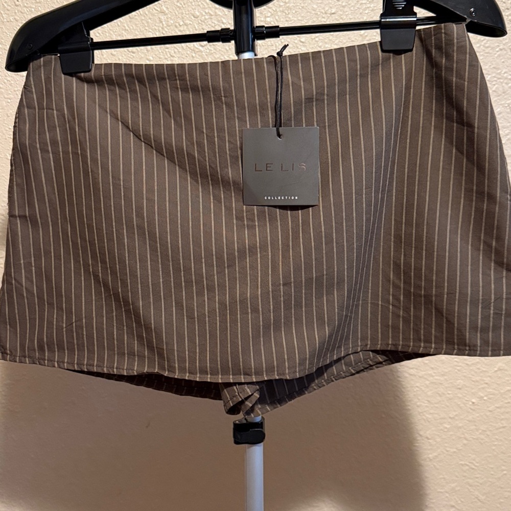 2 pc coordinated SET Brown & Tan pinstripe jacket & skort multiple SIZES AVAIL - Picture 9 of 13